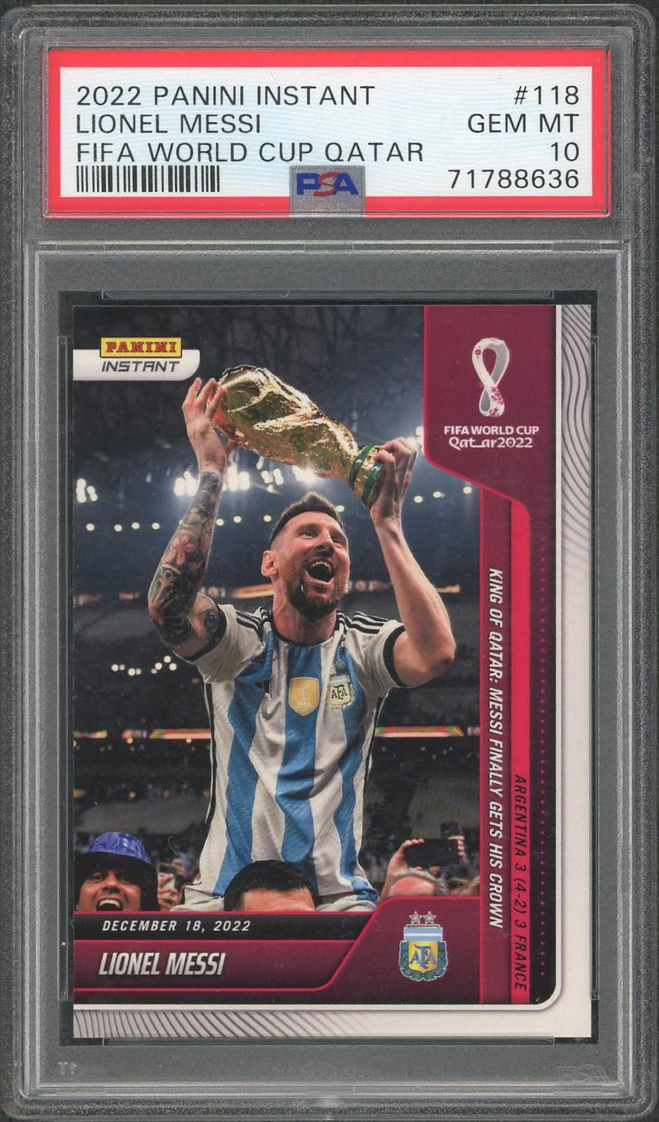 2022 Panini Instant Lionel Messi World Cup PSA 10 | DA Card World