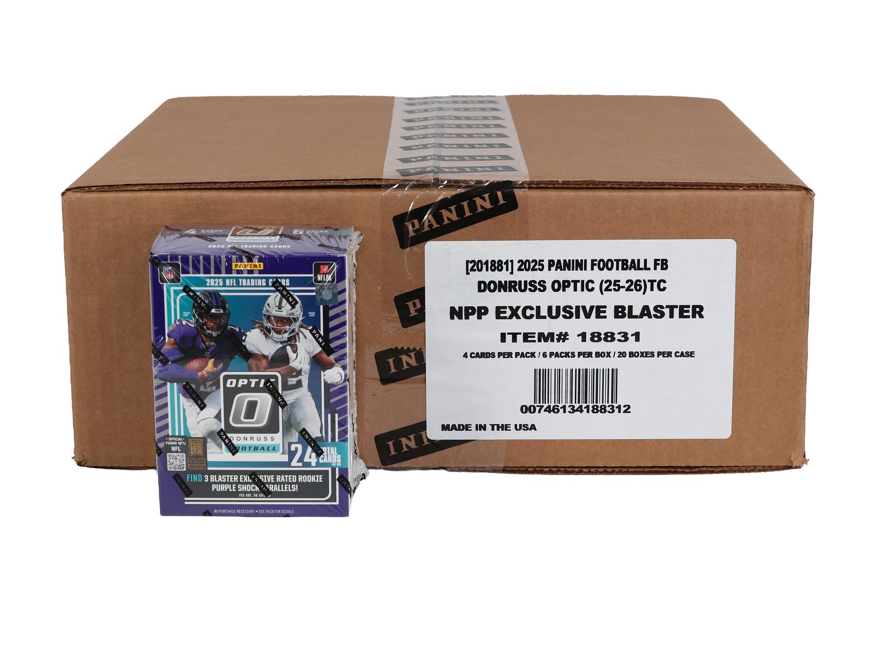 2025 Panini Donruss Optic Football 6-Pack Blaster 20-Box Case