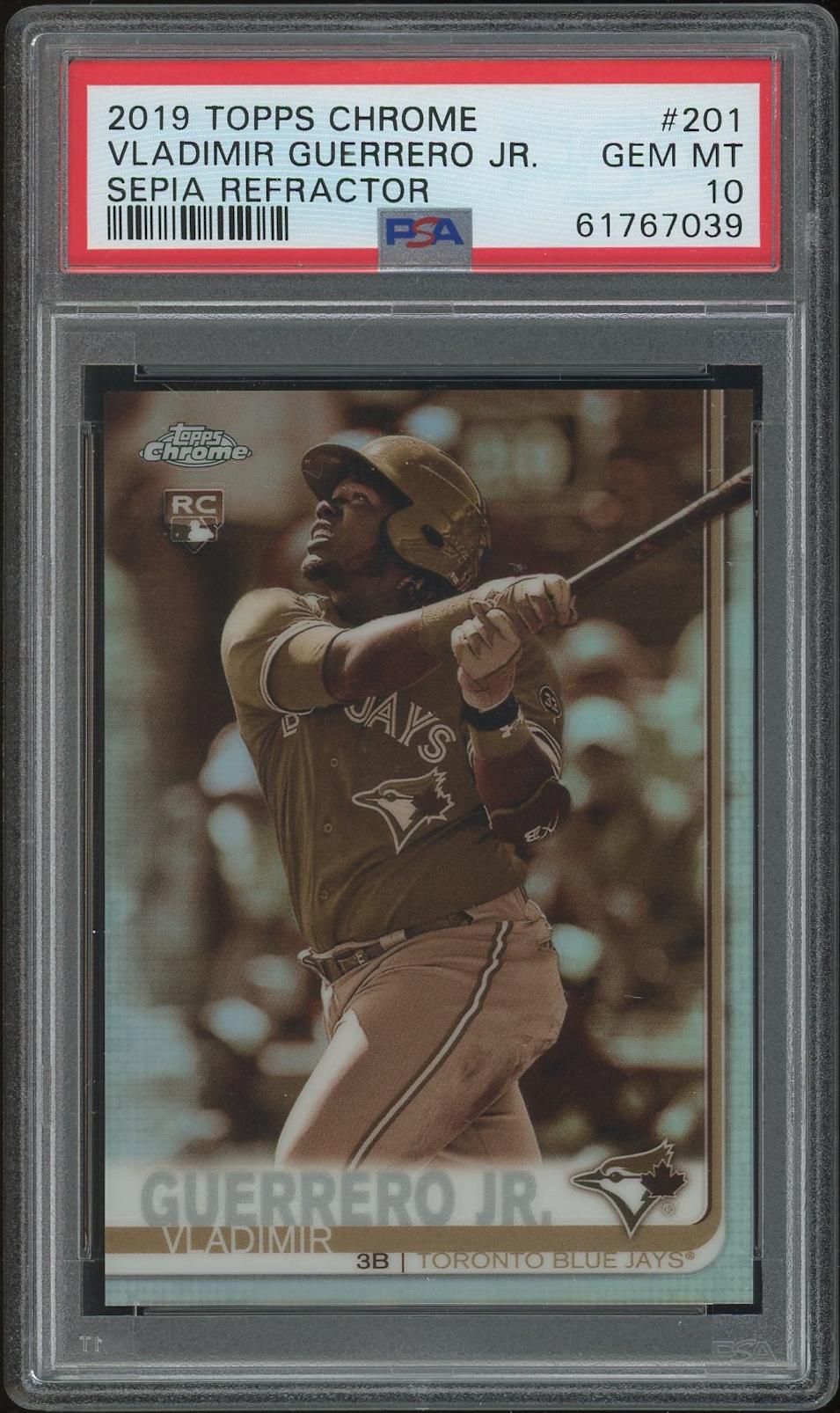 2019 Topps Chrome Baseball #201 Vladimir Guerrero Jr. Sepia