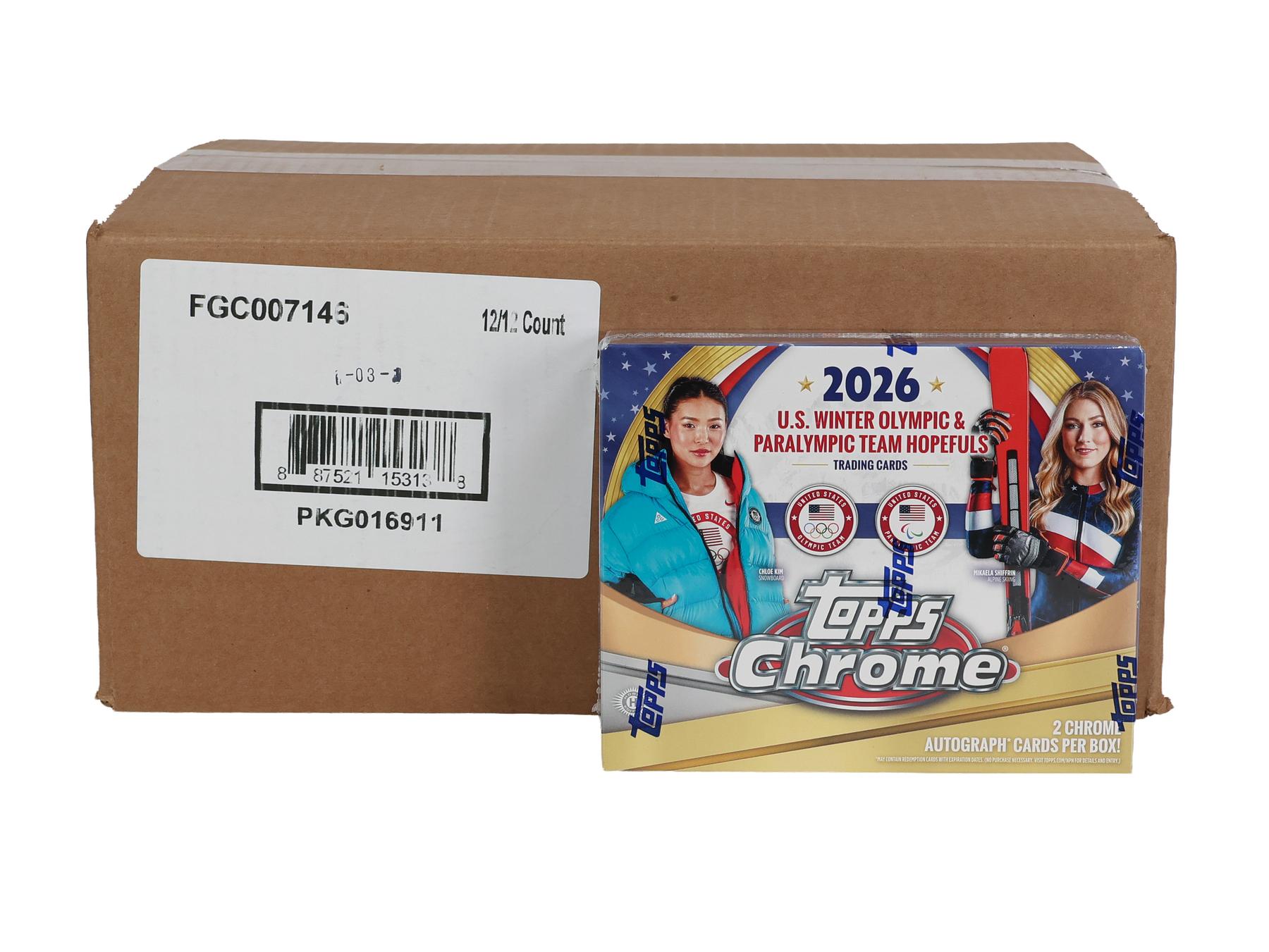 2026 Topps Chrome U.S. Olympics Hobby 12-Box Case | DA Card World