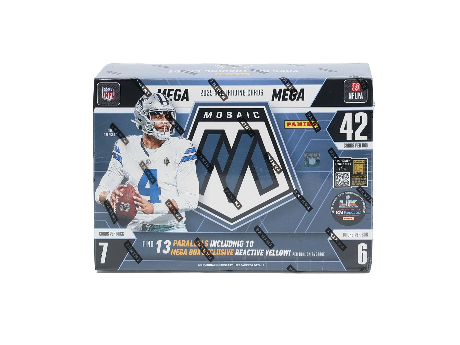 2025 Panini Mosaic Football Mega Box (Reactive Yellow Parallels