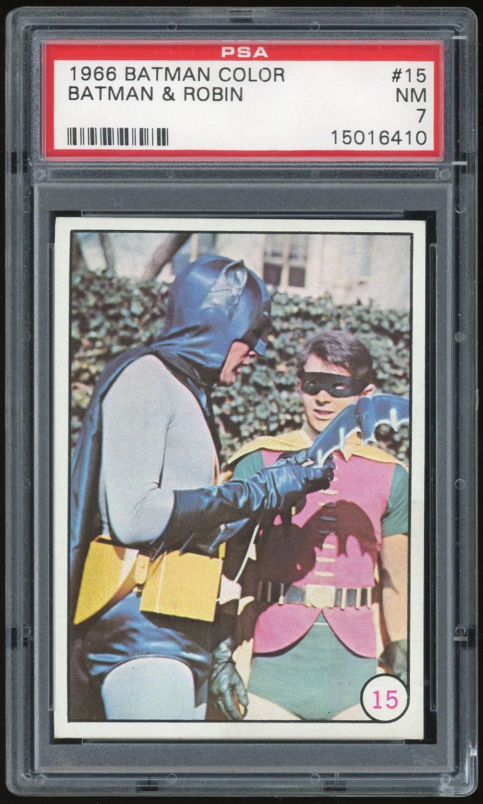 1966 Topps Batman Color Puzzle Back #15 Batman & Robin PSA 7 *6410