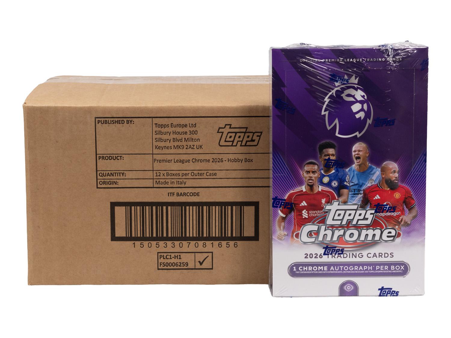 2026 Topps Chrome Premier League EPL Soccer Hobby 12-Box Case | DA