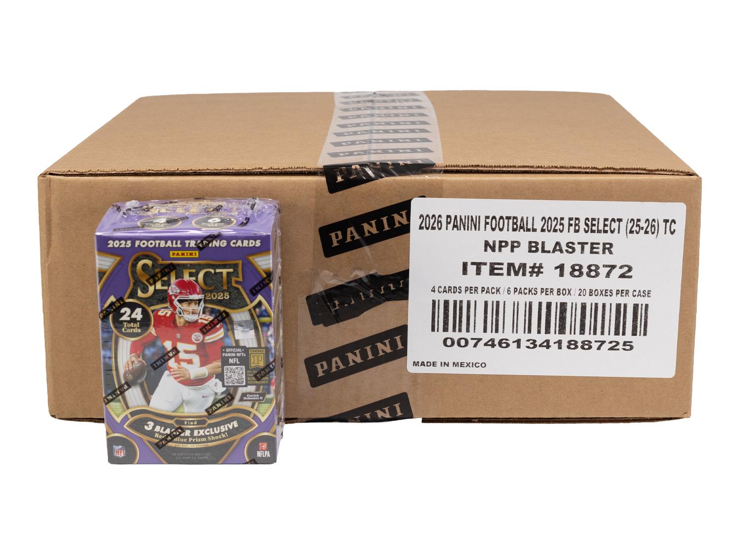 2025 Panini Select Football Blaster 20-Box Case (Red & Blue Prizms