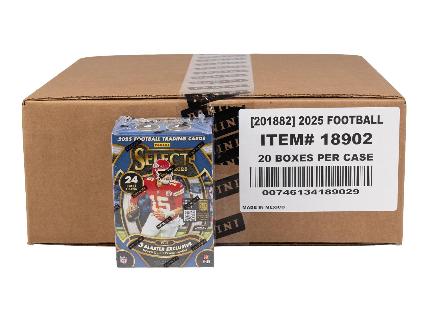 2025 Panini Select Football Blaster Hobby 20-Box Case (Green & Red