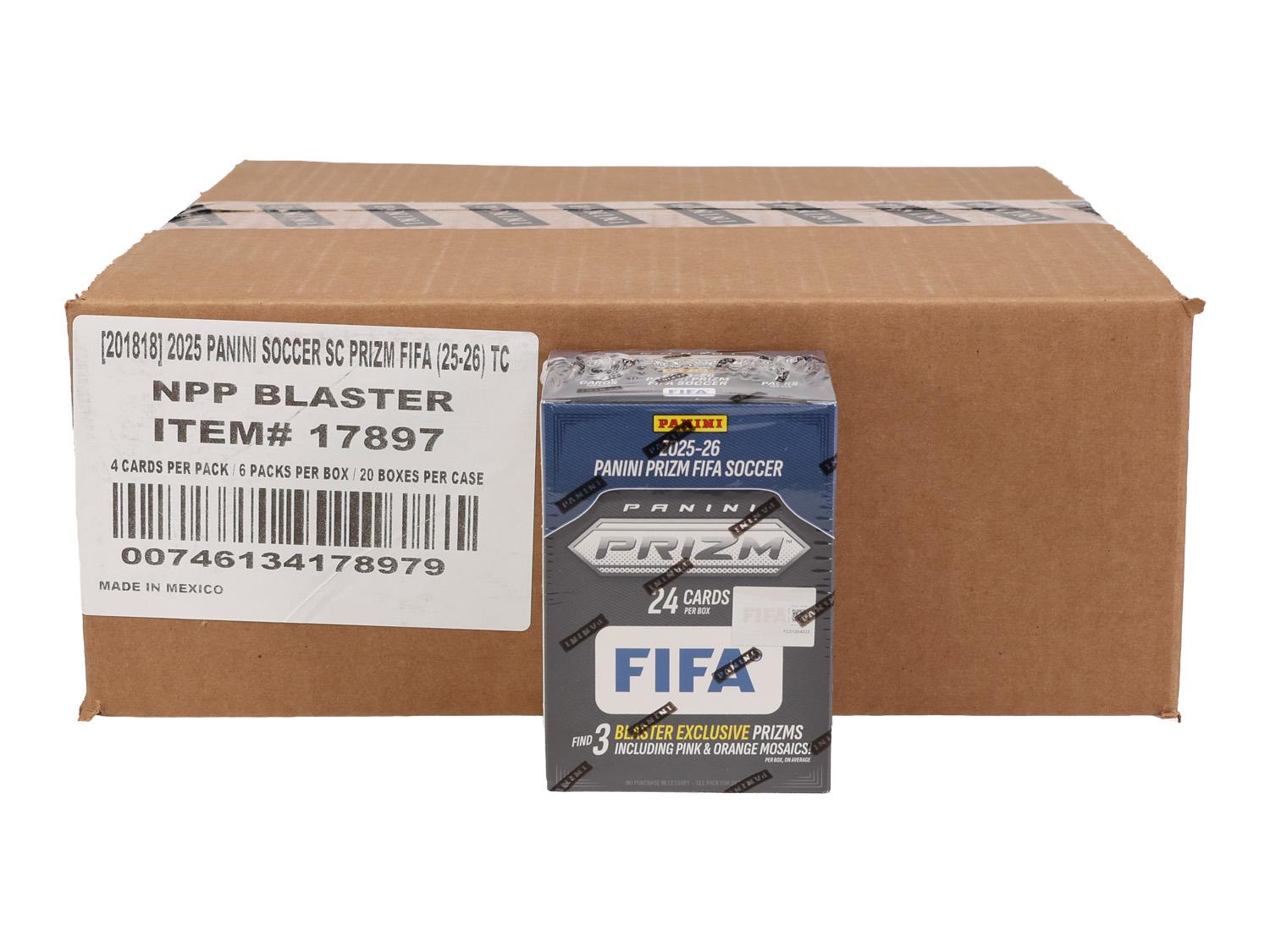 2025/26 Panini Prizm FIFA Soccer Blaster 20-Box Case (Pink