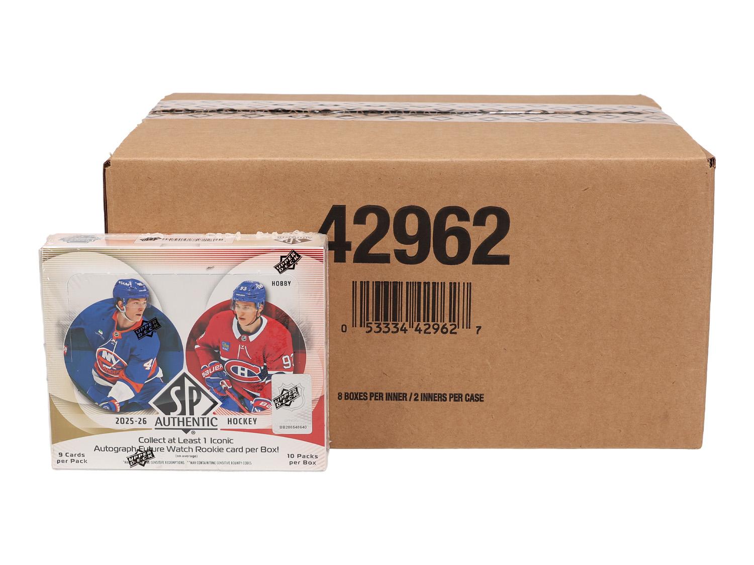 2025/26 Upper Deck SP Authentic Hockey Hobby 16-Box Case | DA Card