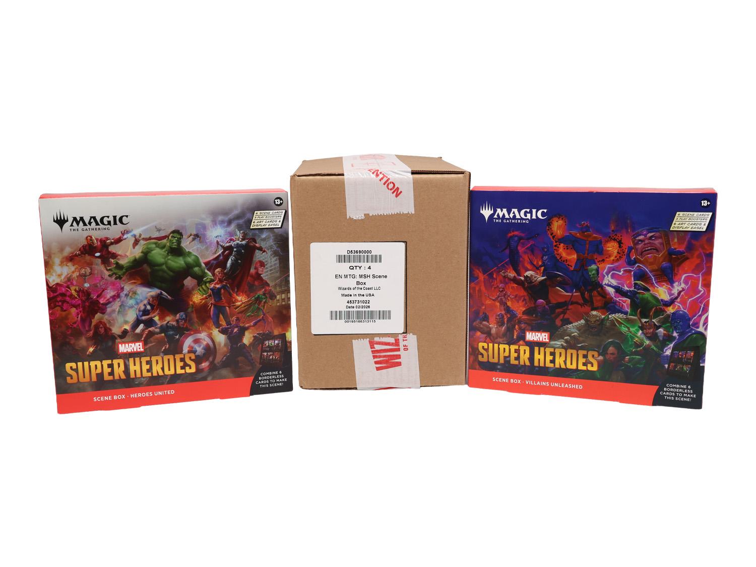 Magic the Gathering Marvel Super Heroes Scene 4-Box Case | DA Card