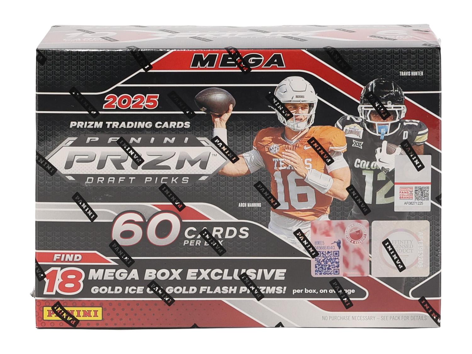 2025 Panini Prizm Draft Picks Football Mega Box (Gold Ice and Gold
