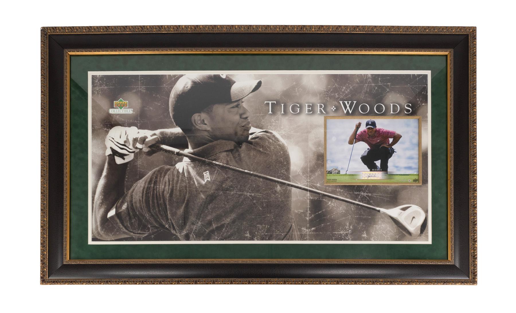 スポーツ選手 TIGER WOODS MEMORABILIA Tiger Woods 4'x2.5' Framed 8x10 Auto #50/50 UDA Authentic | DA