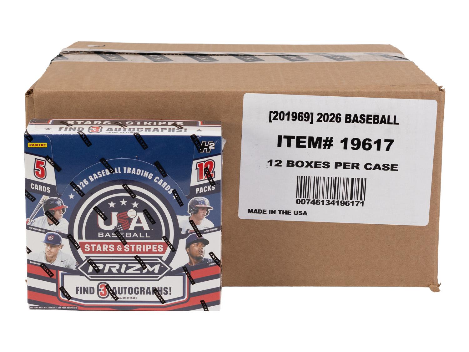 2026 Panini USA Stars & Stripes Prizm Baseball H2 12-Box Case | DA