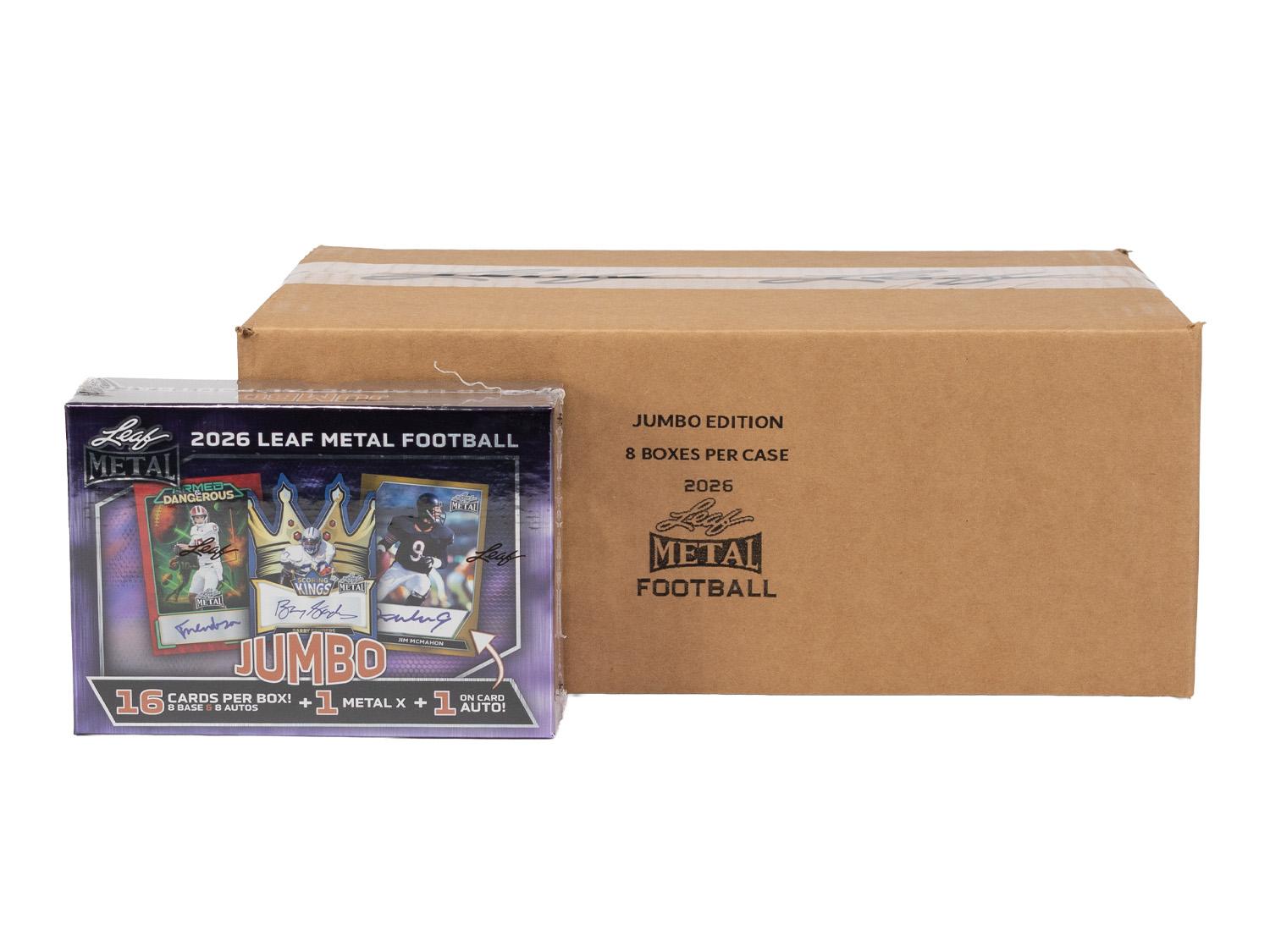 ViewPlay 2026ギフトボックス セット 2026 Leaf Metal Football Hobby Jumbo 8-Box Case | DA Card World