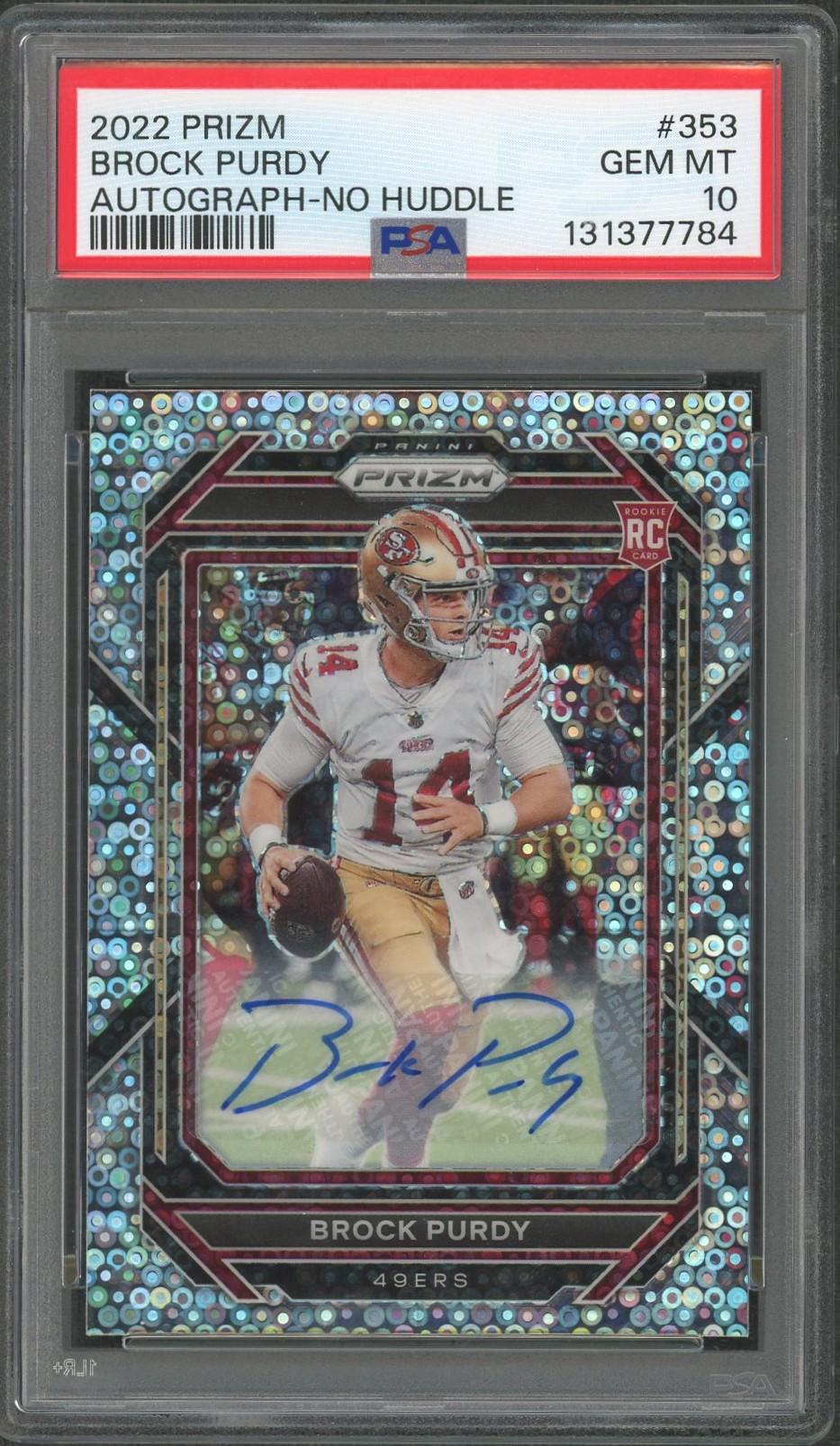 2022 Prizm Brock Purdy No Huddle Rookie Auto #353 PSA 10 | DA Card