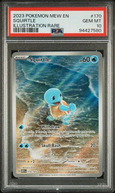 rare squirtle pokemon card 2023 151 Illustration #170 PSA Authenticated 10 Preserved in a tamper Squirtle Illustration Rare NM 170/165