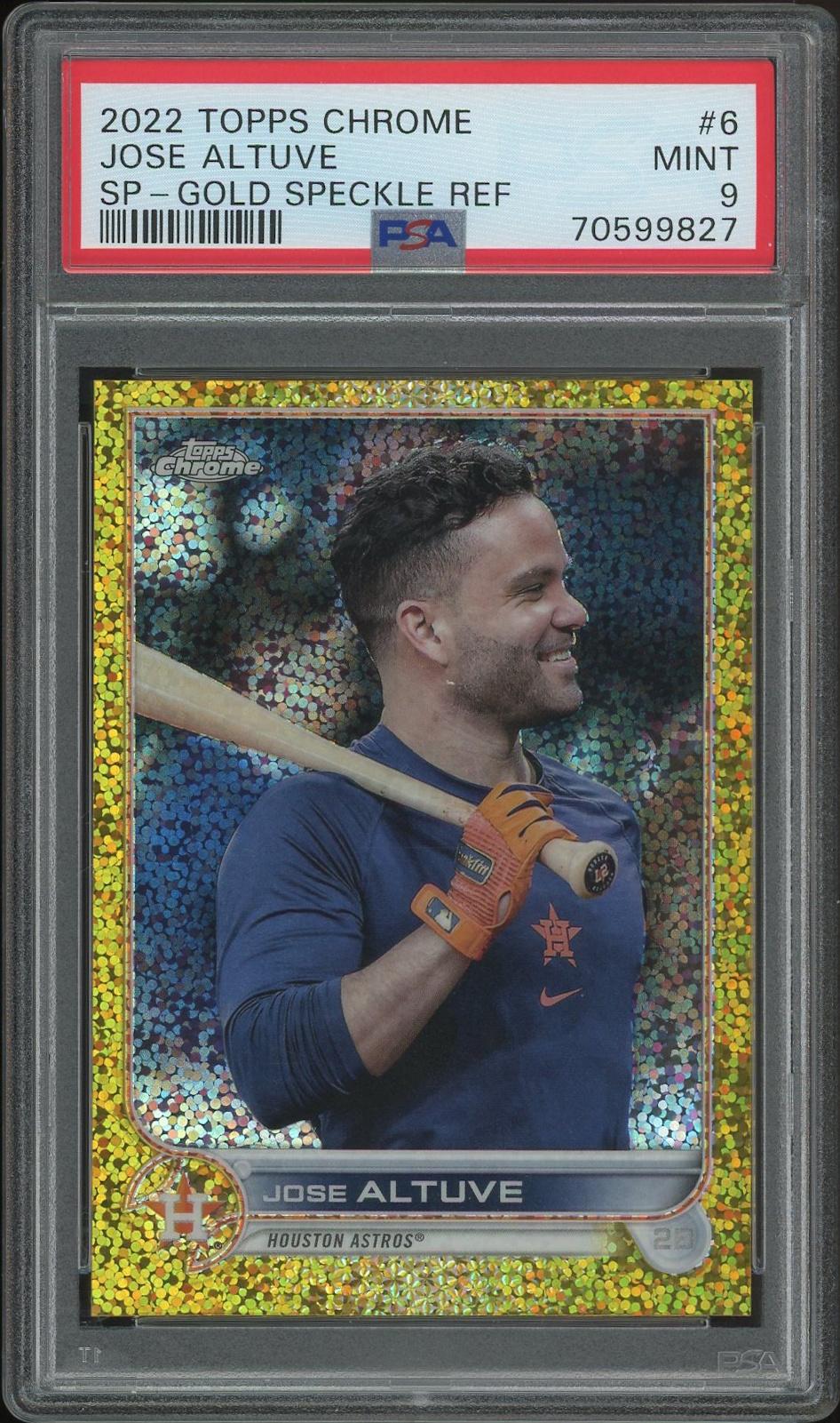 2022 Topps Chrome Baseball #6 Jose Altuve Gold Speckle Refractor