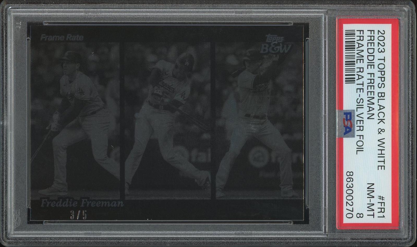2023 Topps Black & White Baseball #FR1 Freddie Freeman Silver Foil 