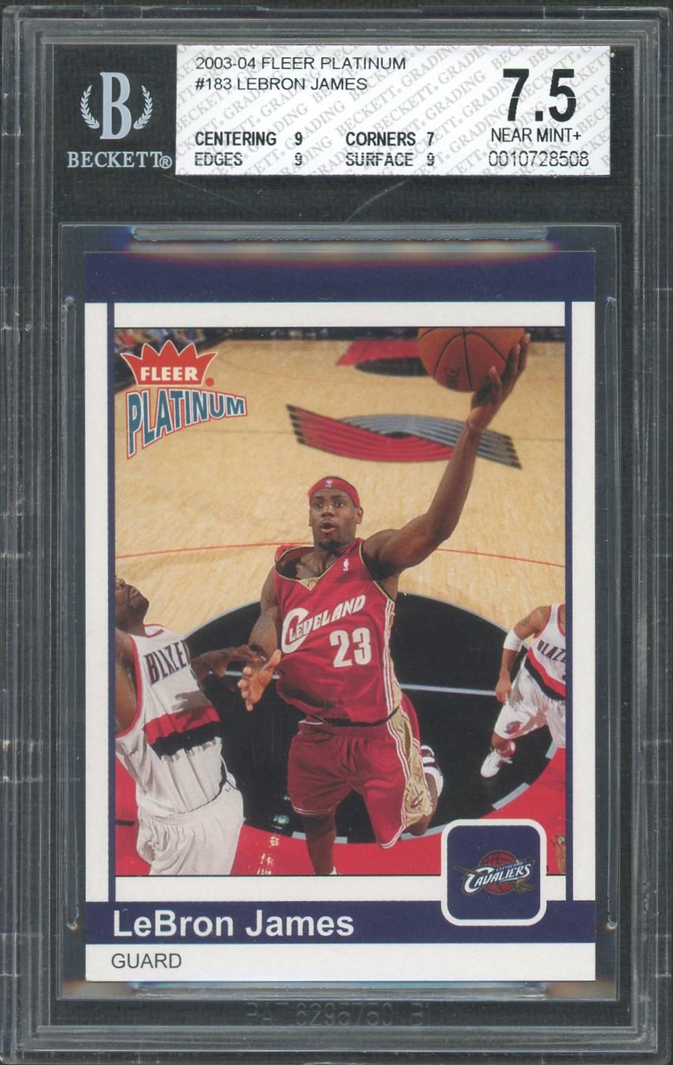 2003/04 Fleer Platinum LeBron James /750 #183 BGS 7.5