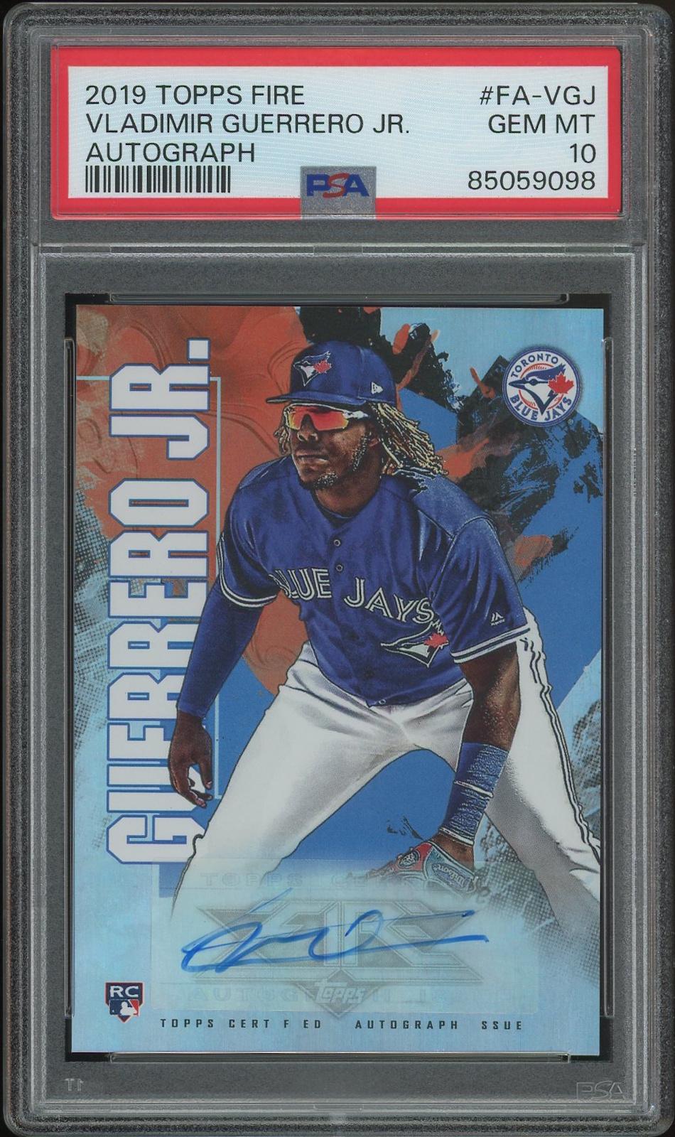 2019 Topps Fire Baseball #FAVGJ Vladimir Guerrero Jr. Rookie Auto