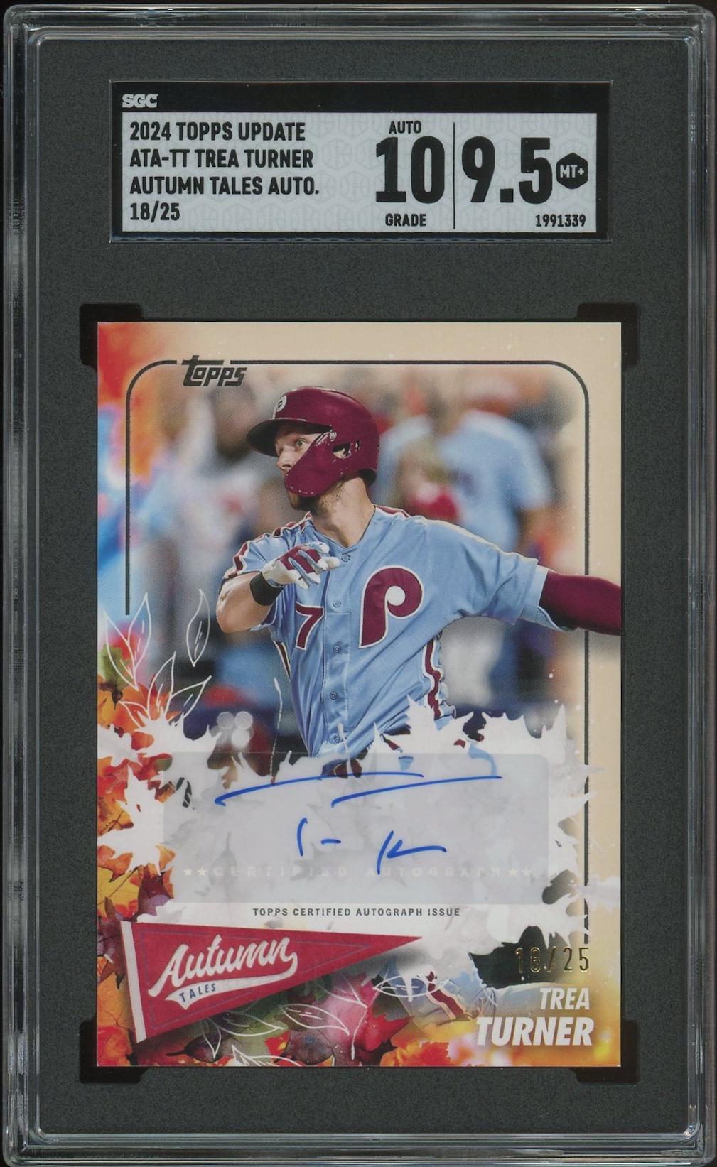 2024 Topps Baseball #ATATT Trea Turner Autumn Tales Auto #18/25