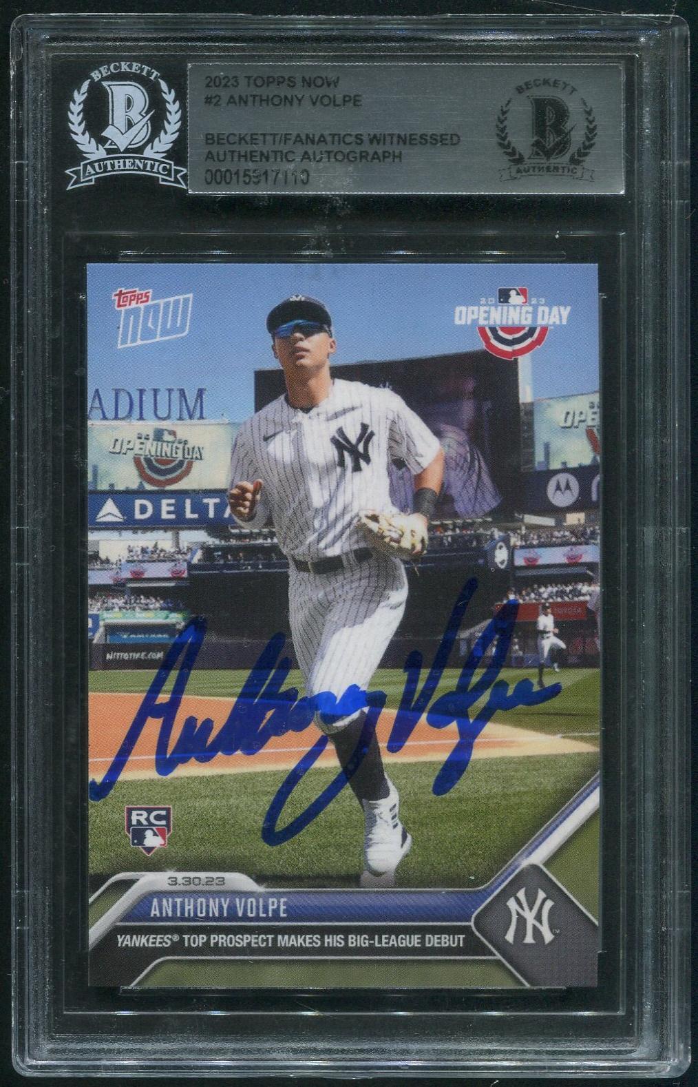 2023 Topps Now Baseball #2 Anthony Volpe Rookie Auto BAS Authentic