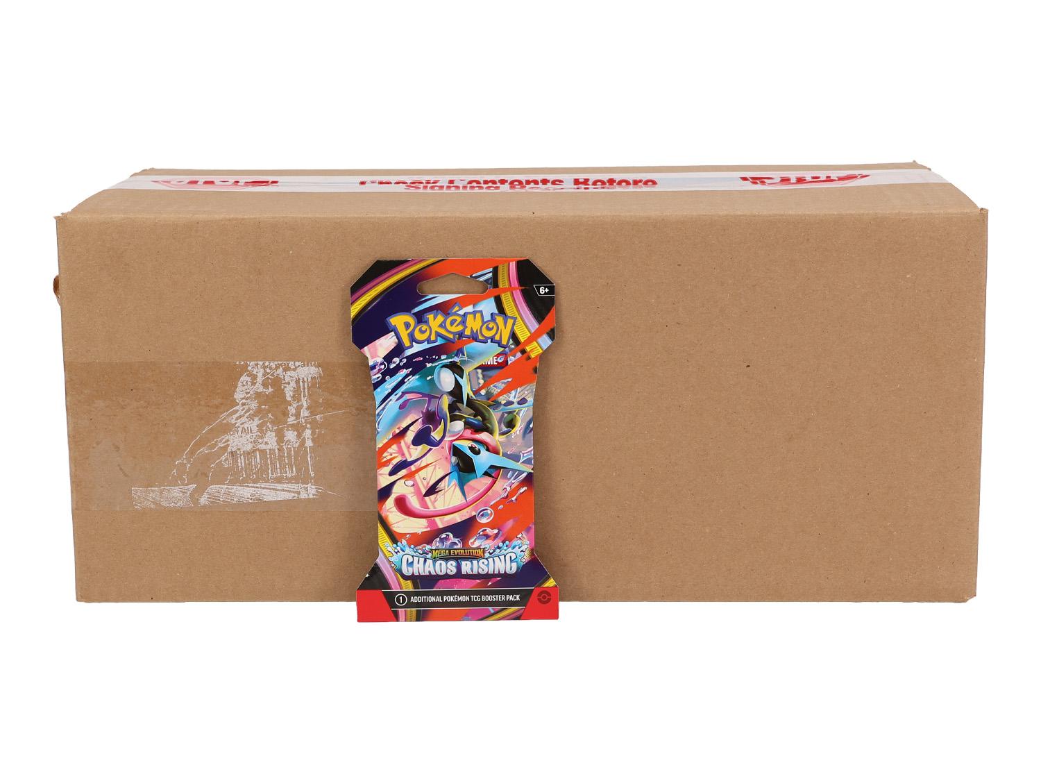 booster packs box Pokemon Mega Evolution: Chaos Rising Sleeved 144-Pack Case Gotta catch em all Pokemon Lightning Power Box 1