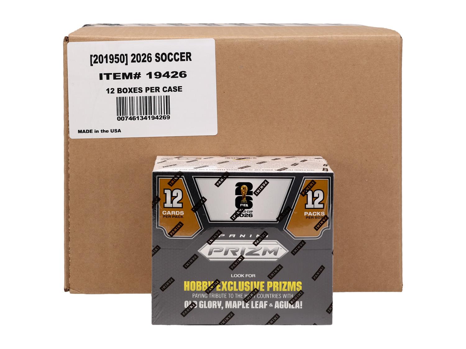 2026 Panini Prizm FIFA World Cup Soccer Hobby 12-Box Case | DA
