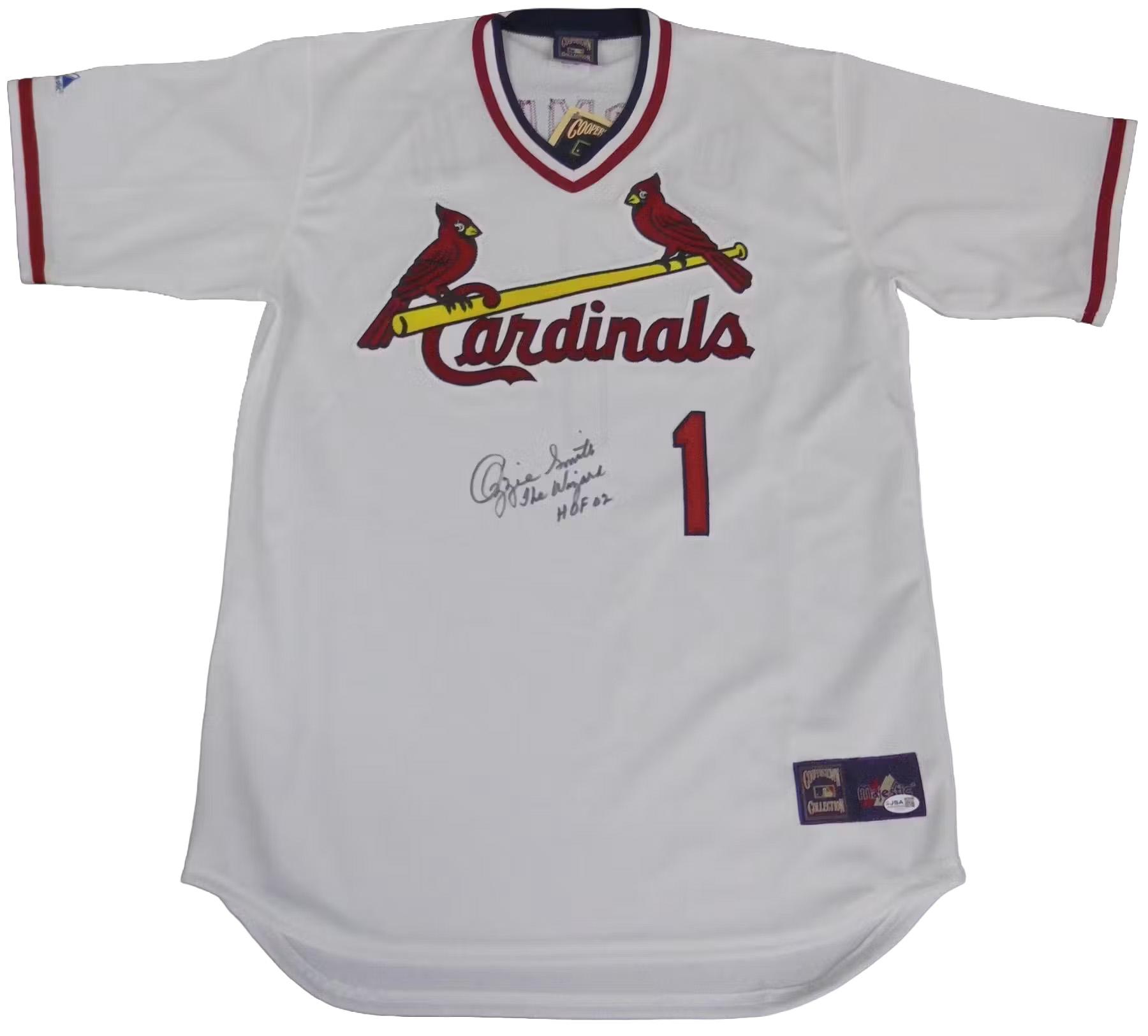 ビンテージU.S.Aサイン Ozzie Smith St. Louis Cardinals Autographed Authentic Jersey JSA