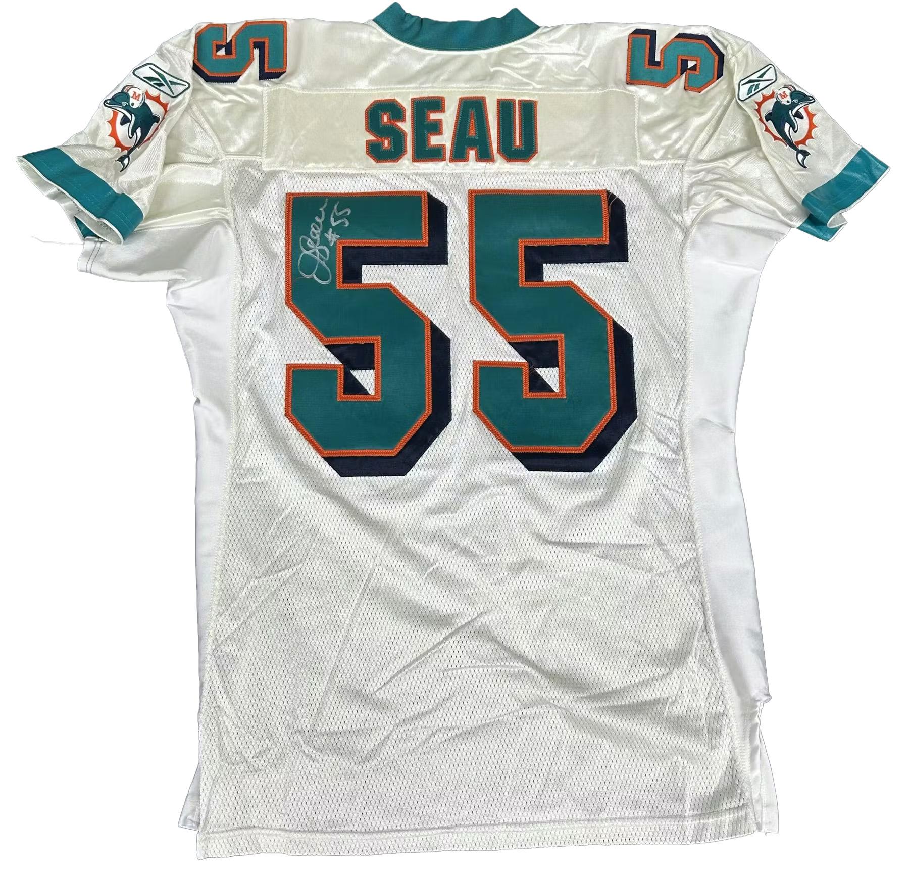 Junior Seau 2003 Miami Dolphins Autographed Team Issued Jersey JSA