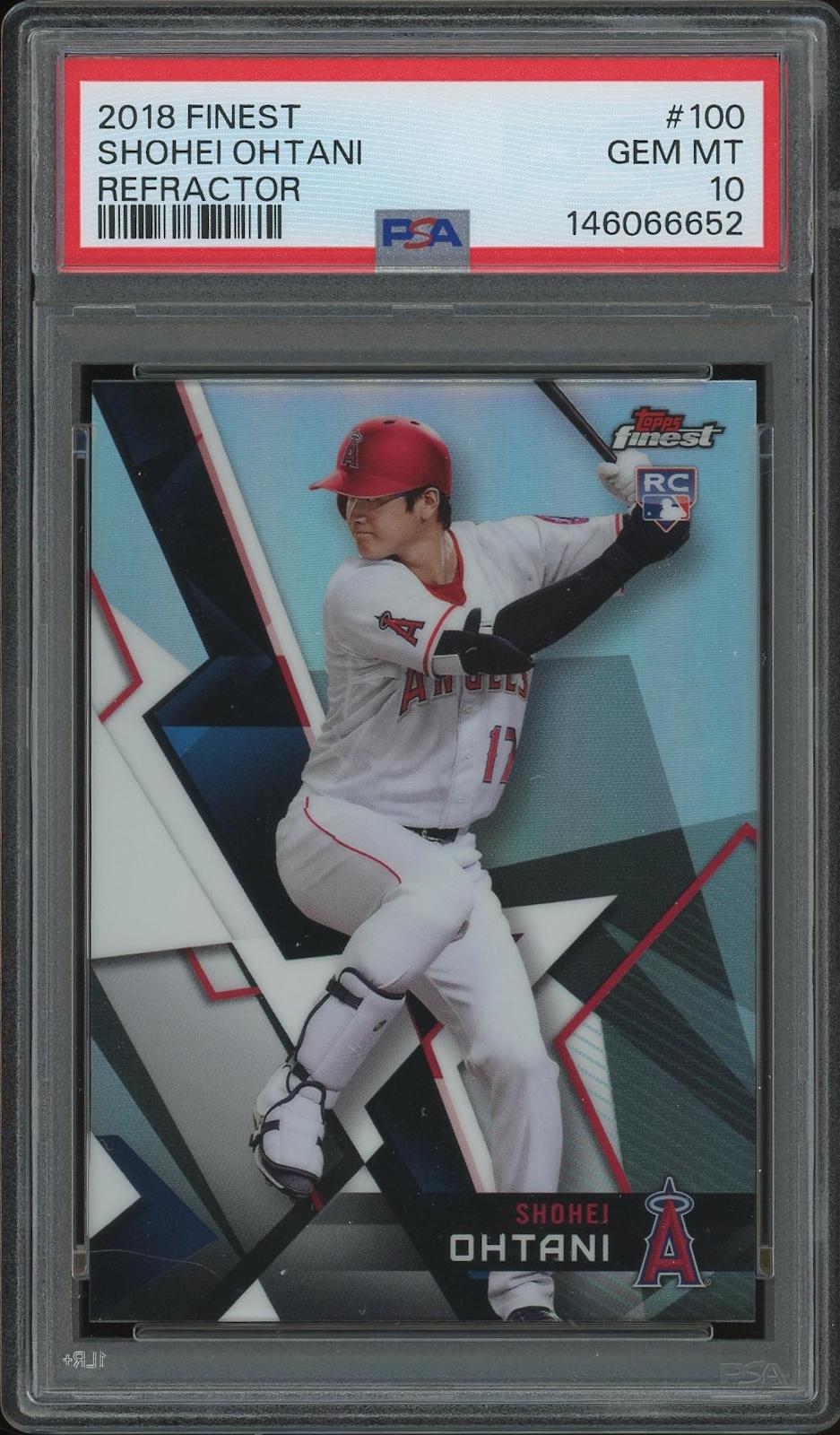 その他 2018 FINEST SHOHEI OHTANI RC GEM MT 10 2018 Topps Finest Baseball #100 Shohei Ohtani Rookie Refractor PSA