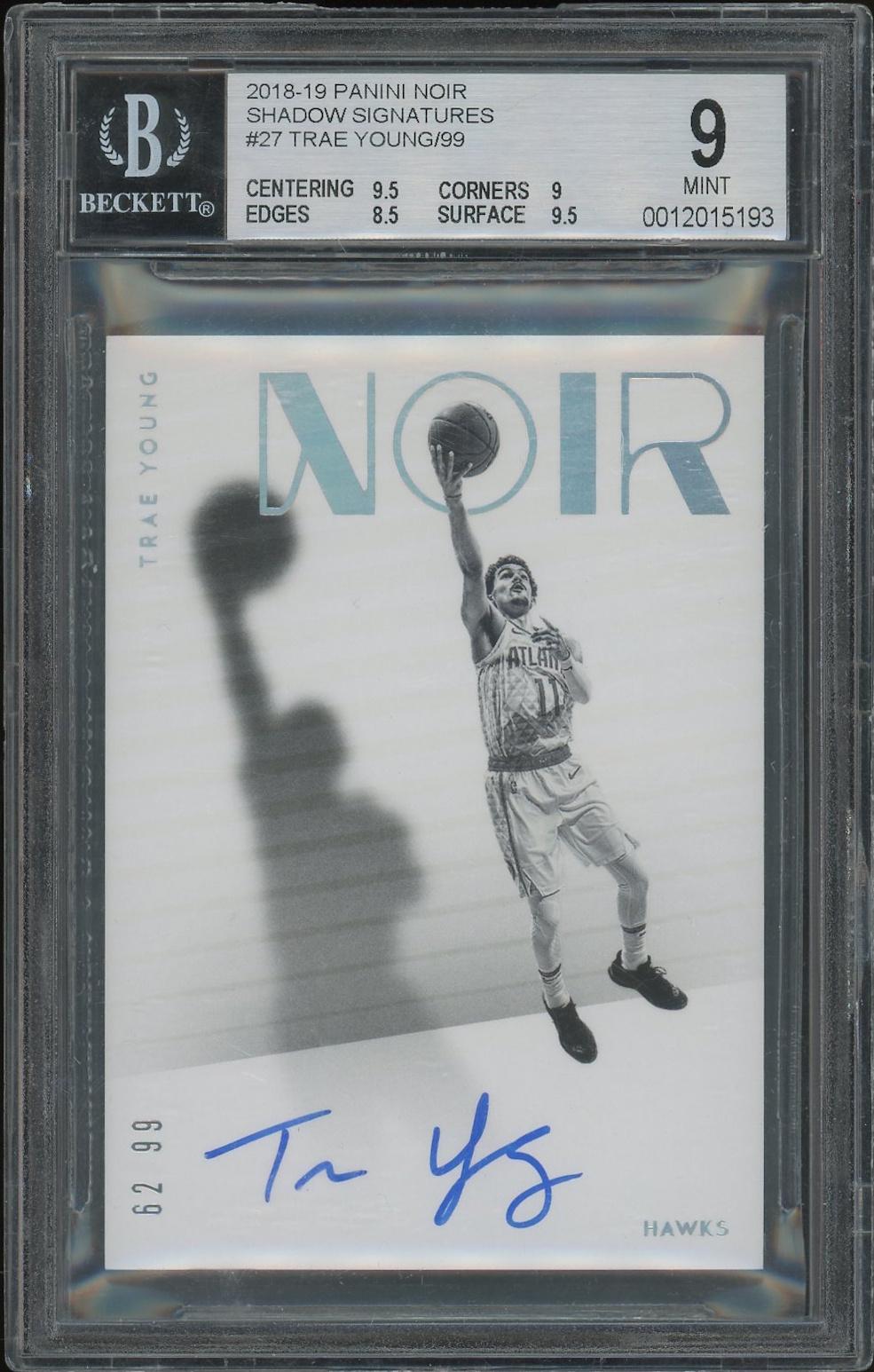 その他 Panini Noir Rookie Spotlights TraeYoung 2018/19 Panini Noir Basketball #SHSTY Trae Young Shadow Signatures