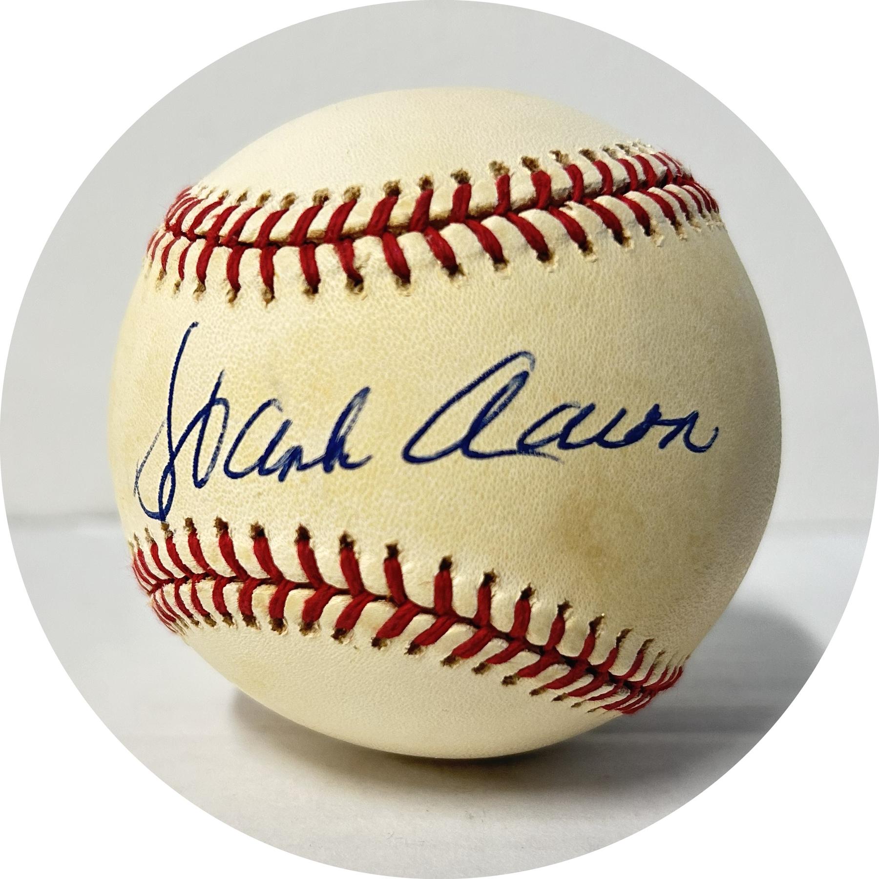Hank Aaron Autographed NL White Baseball JSA ZZ55443 (Reed Buy