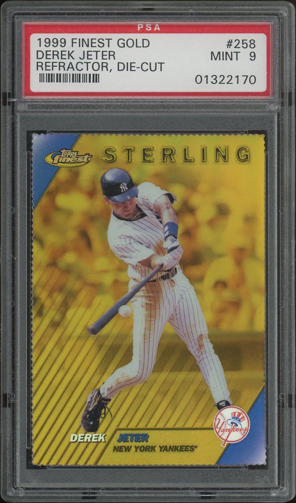 1999 Topps Finest Baseball #258 Derek Jeter Gold Die-Cut Refractor
