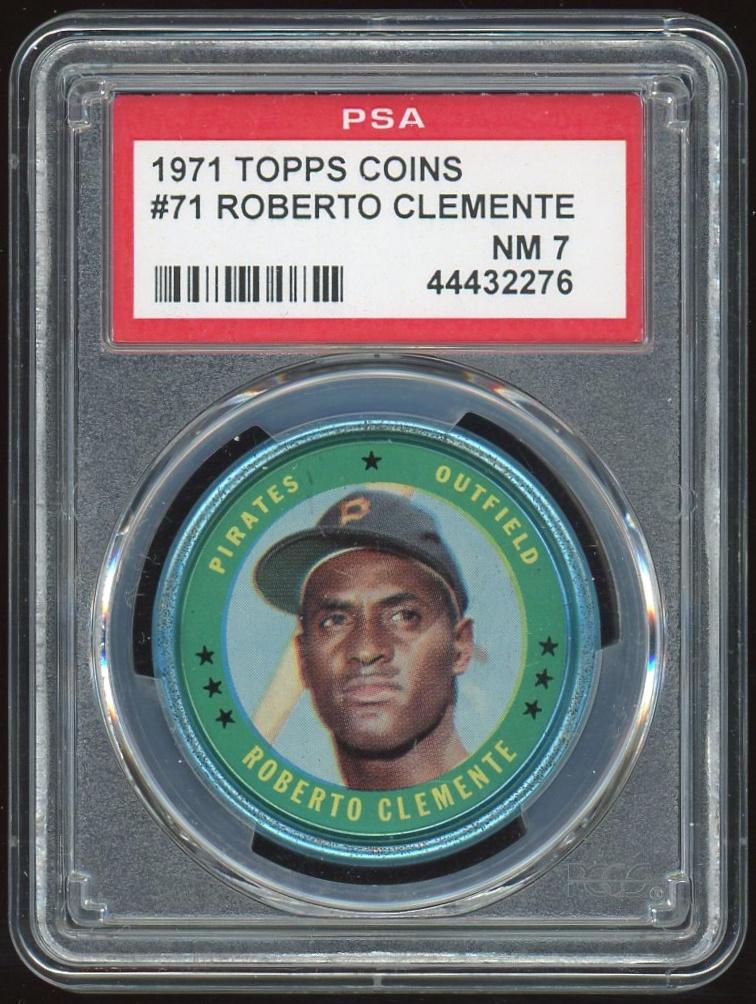 1971 Topps Coins #71 Roberto Clemente PSA 7 *2276 (Reed Buy) | DA