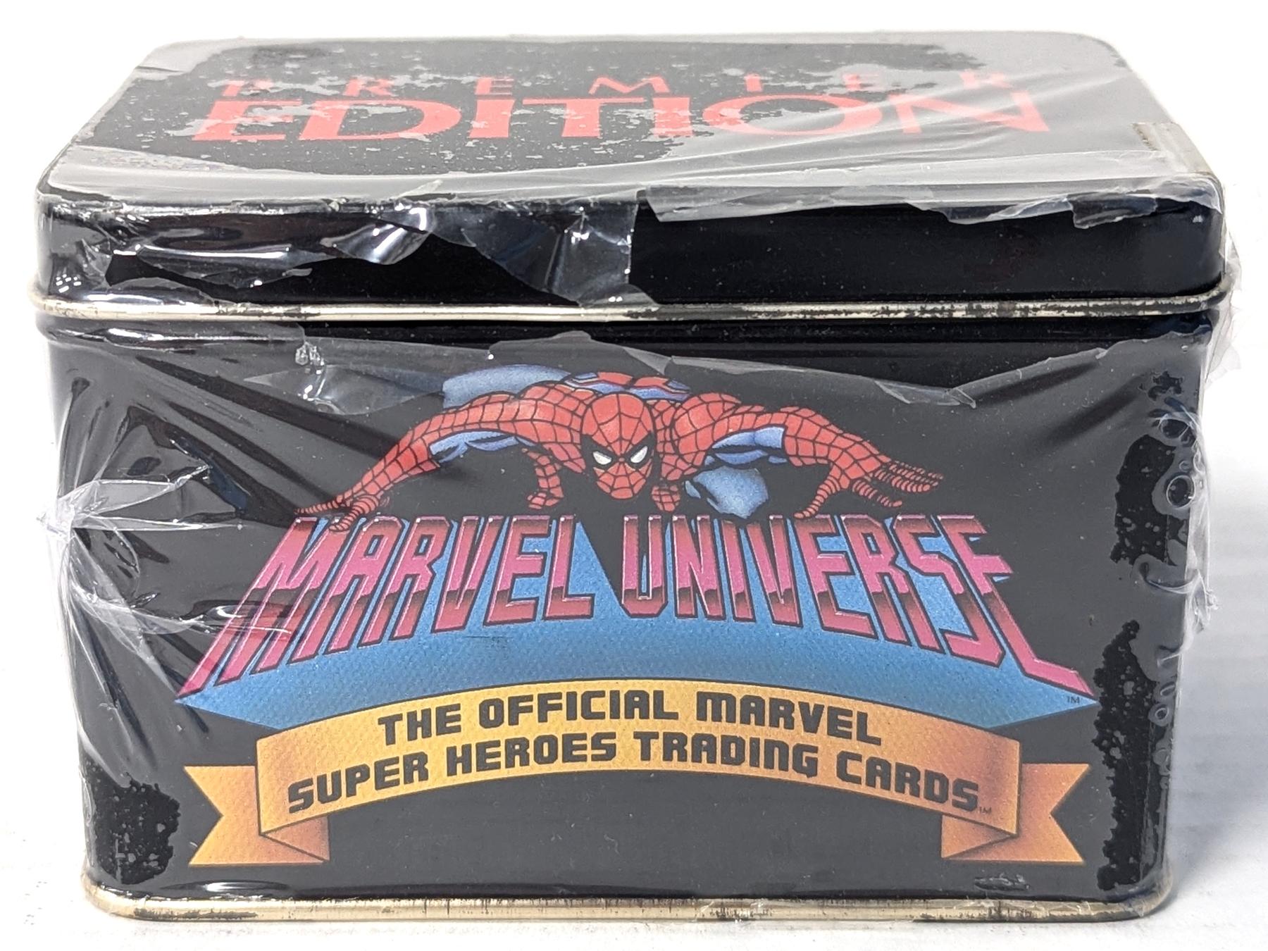 Marvel Universe Series 1 Factory Tin Set (1990 Impel)(Torn Cello