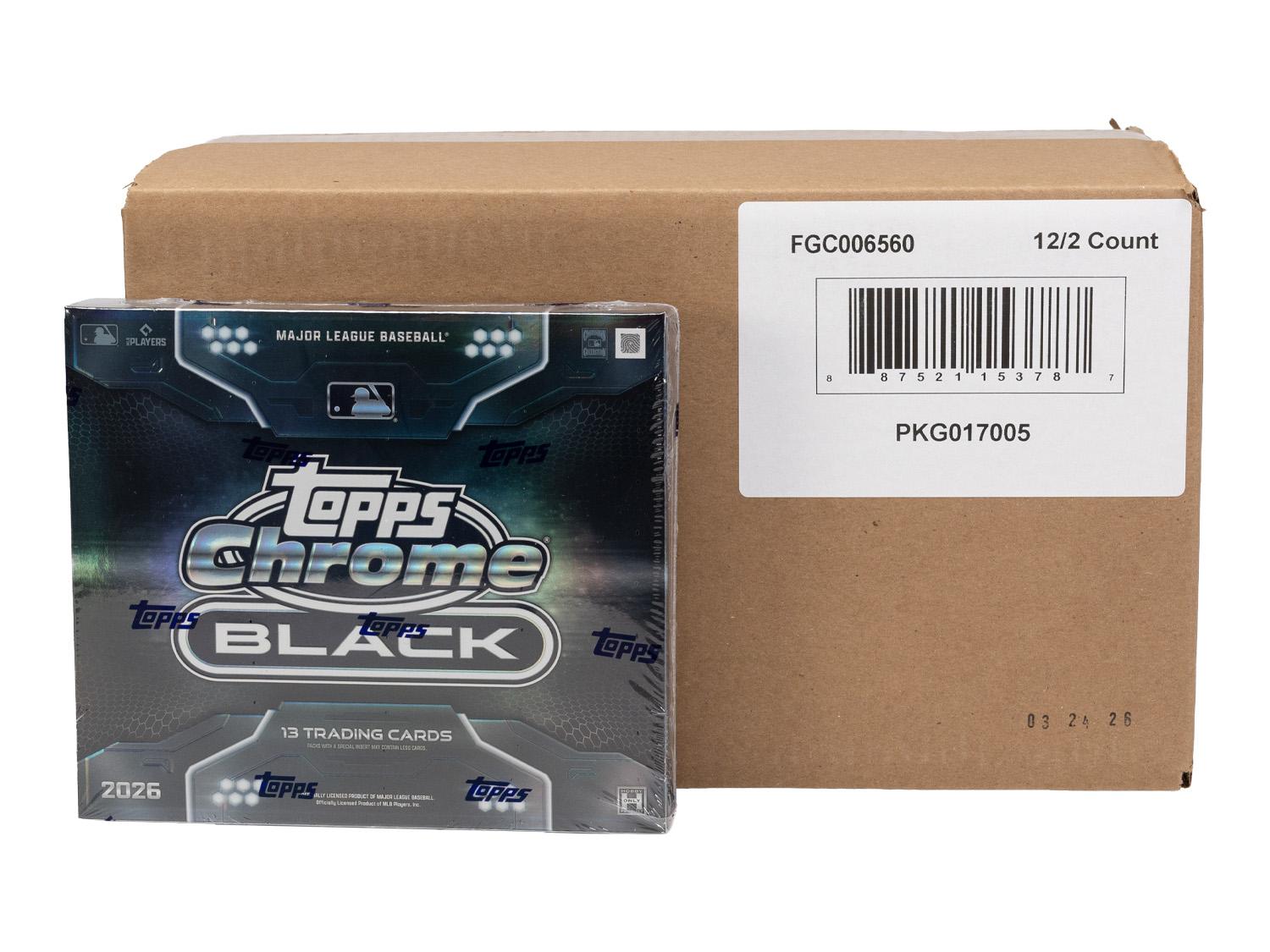 2026 Topps Chrome Black Baseball Hobby 12-Box Case | DA Card World