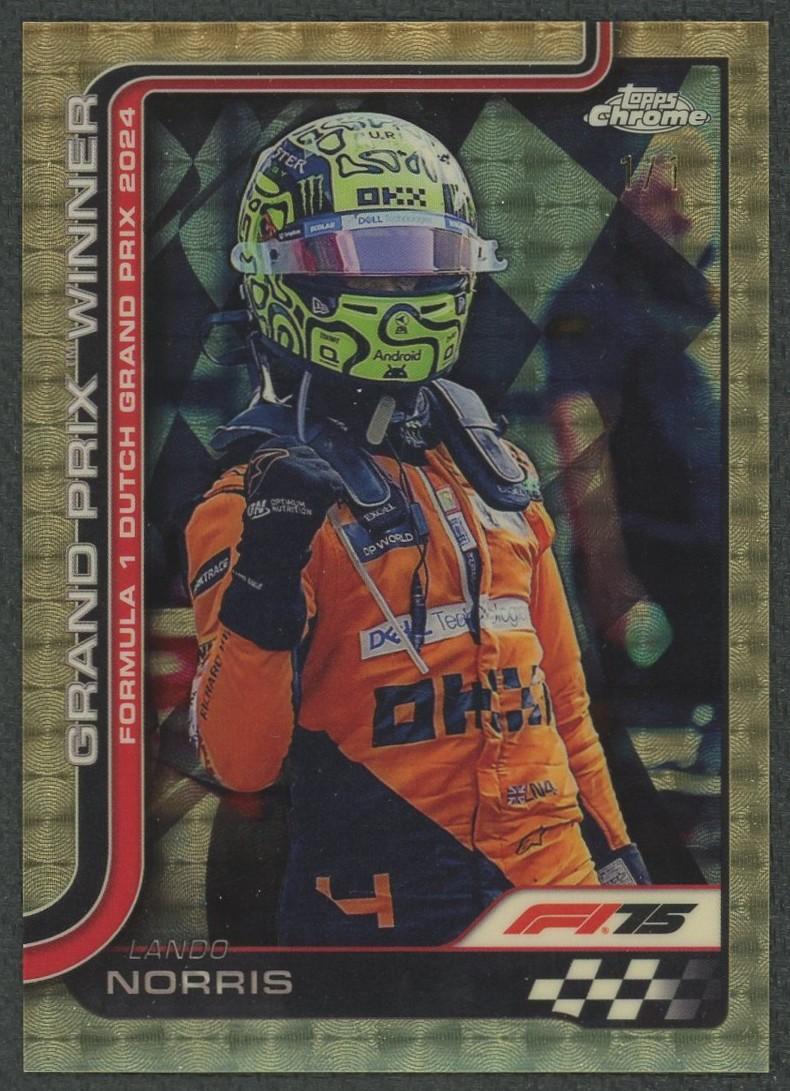 2025 Topps Chrome Lando Norris #107 Superfractor Grand Prix Winner
