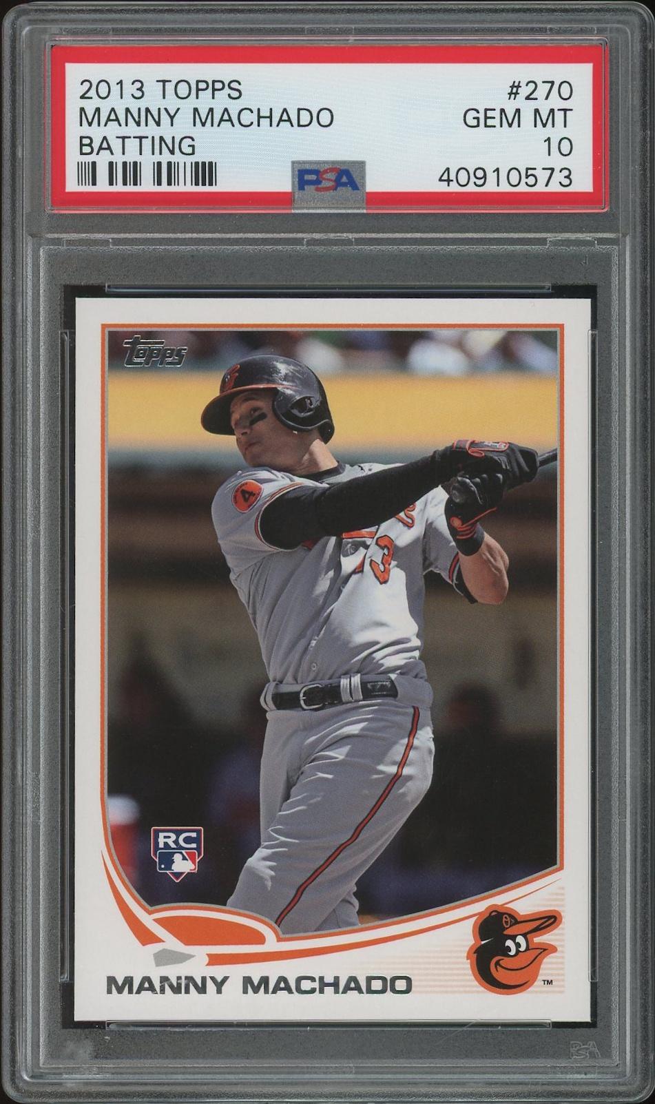 2013 Topps Baseball #270 Manny Machado Batting Rookie PSA 10 (GEM