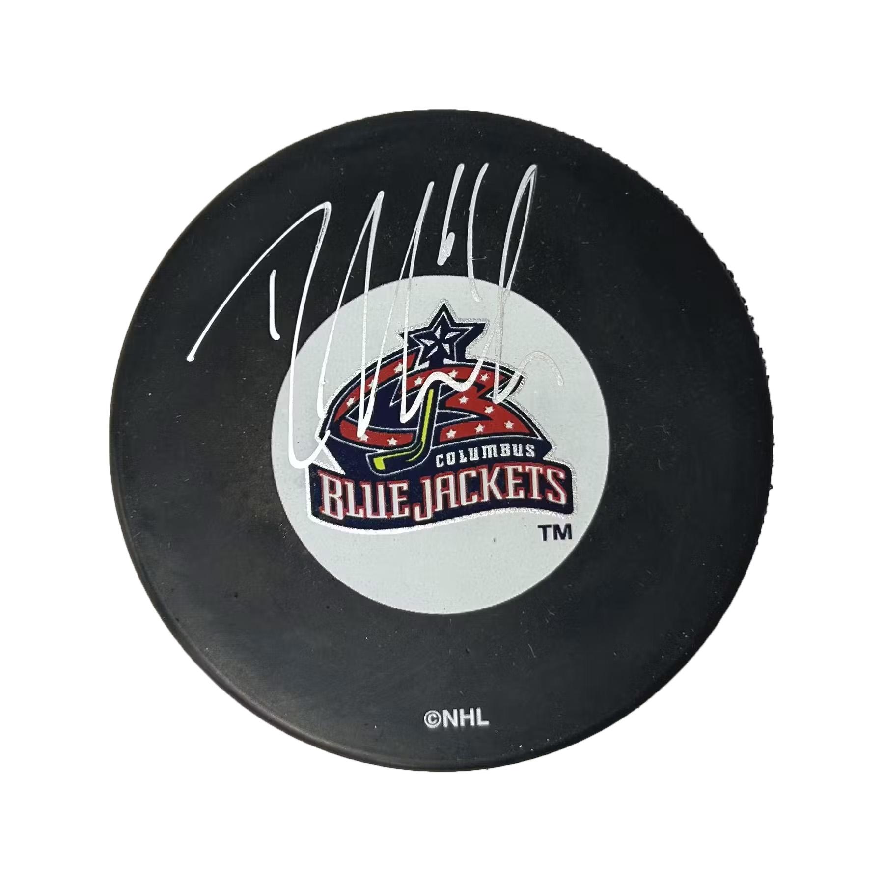 Rick Nash Autographed Blue Jackets Hockey Puck Frozen Pond (Reed
