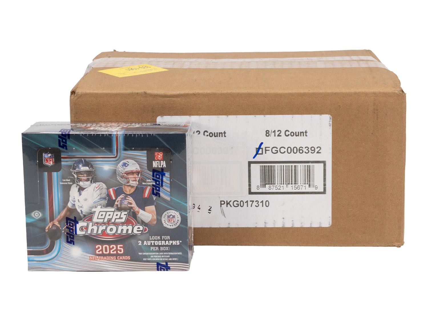 2025 Topps Chrome Football Hobby Jumbo 8-Box Case | DA Card World