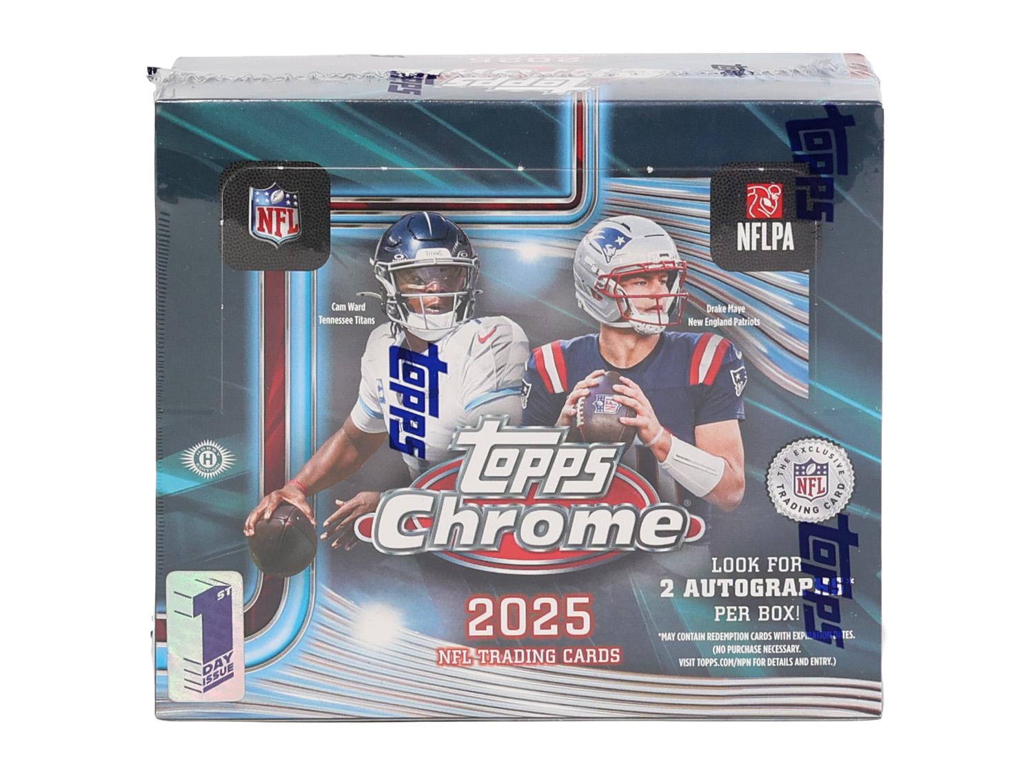 2025 Topps Chrome Football First Day Issue Hobby Box | DA Card World