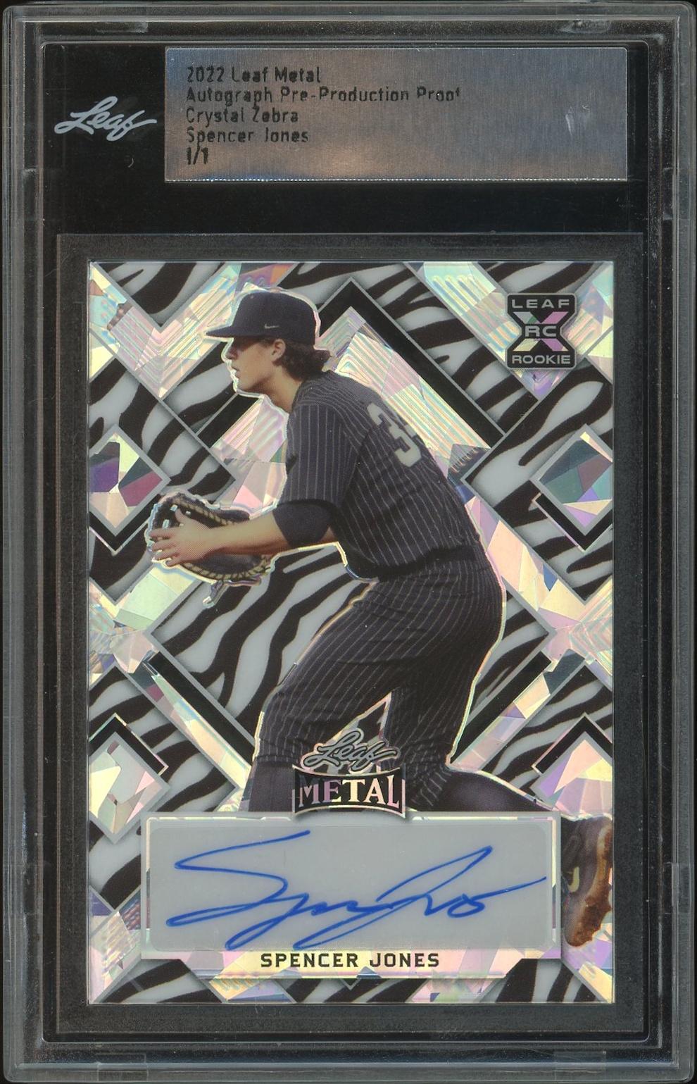 2022 Leaf Metal Baseball Spencer Jones Crystal Zebra Pre