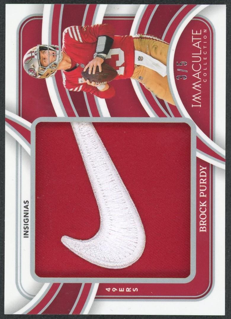 2024 Panini Immaculate Brock Purdy Insignias Nike Swoosh Jumbo