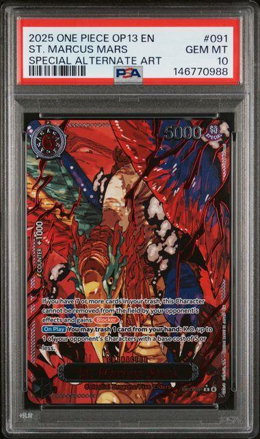 2025 One Piece St. Marcus Mars Special Alternate Art #091 PSA 10