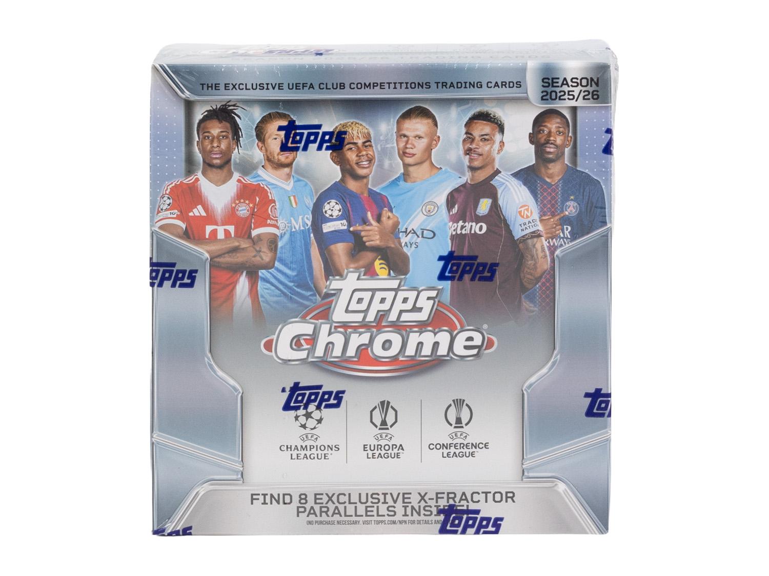 2025/26 Topps Chrome UEFA Club Competitions Soccer Hobby Jumbo Box 