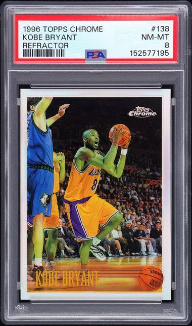 1996/97 Topps Chrome Kobe Bryant Rookie Refractor PSA 8 #138