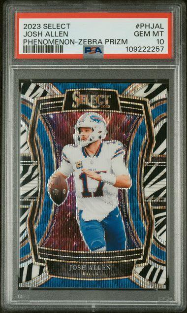 2023 Panini Select Josh Allen Phenomenon Zebra Prizm PSA 10 | DA