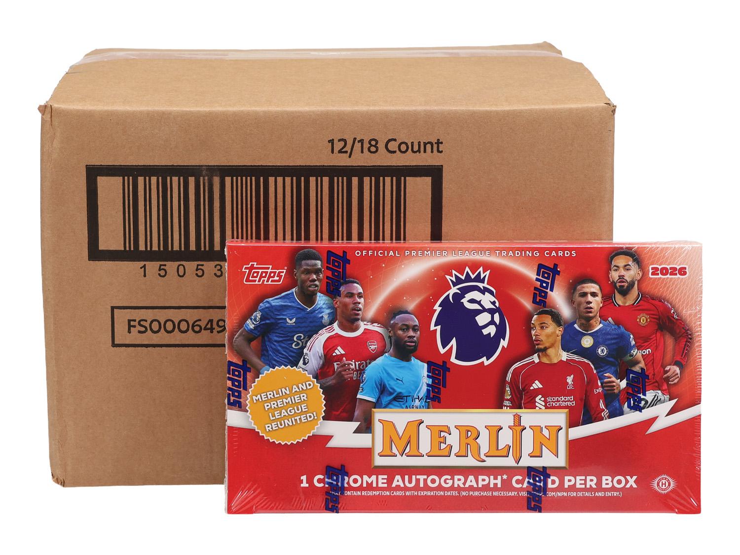 2025/26 Topps Merlin Premier League EPL Soccer Hobby 12-Box Case