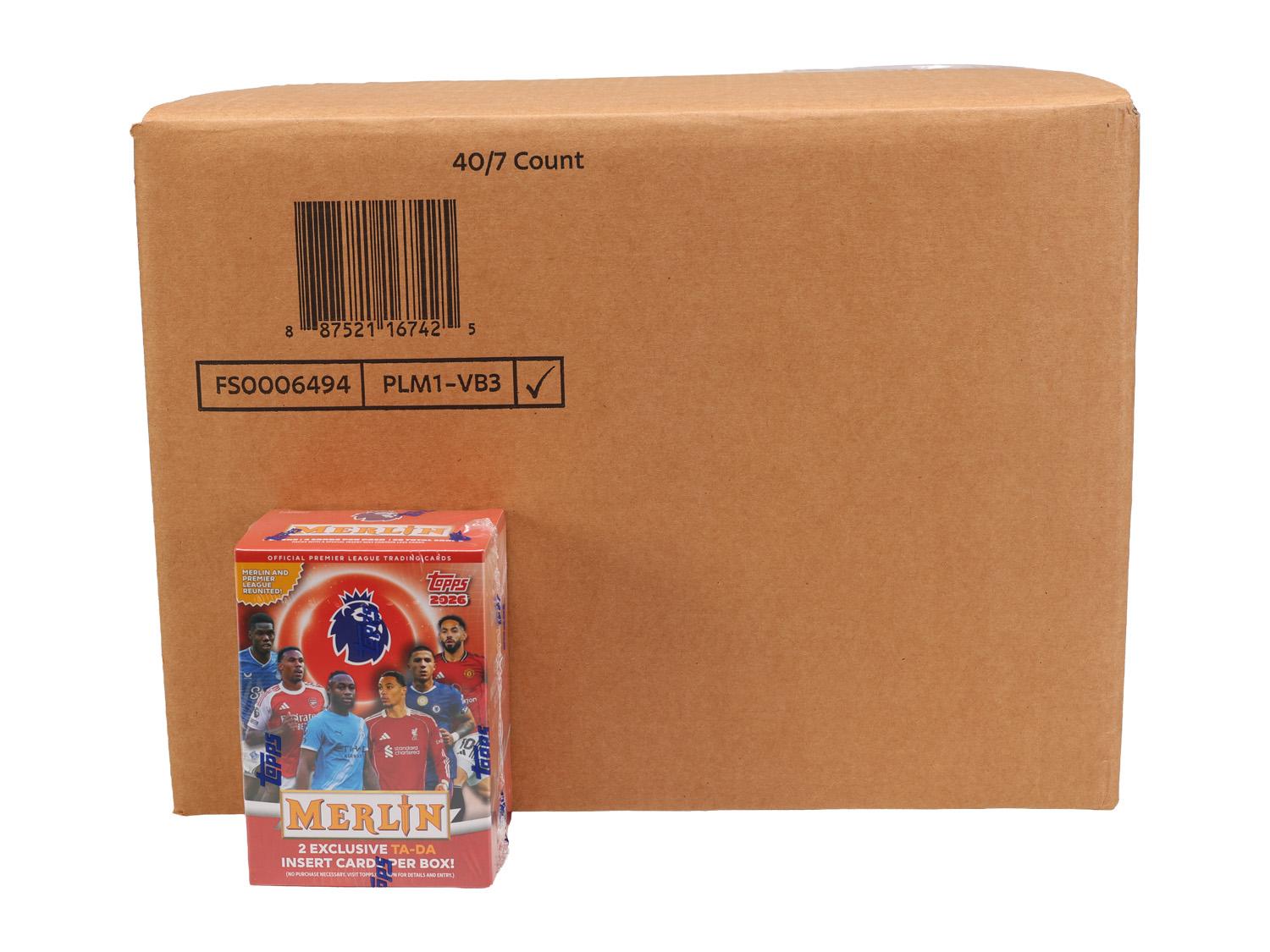 2025/26 Topps Merlin Premier League EPL Soccer Blaster 40-Box Case