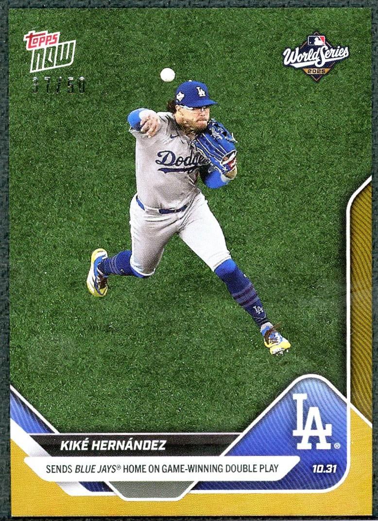 2025 Topps Now Kike Hernandez World Series Gold /50 #918 | DA Card