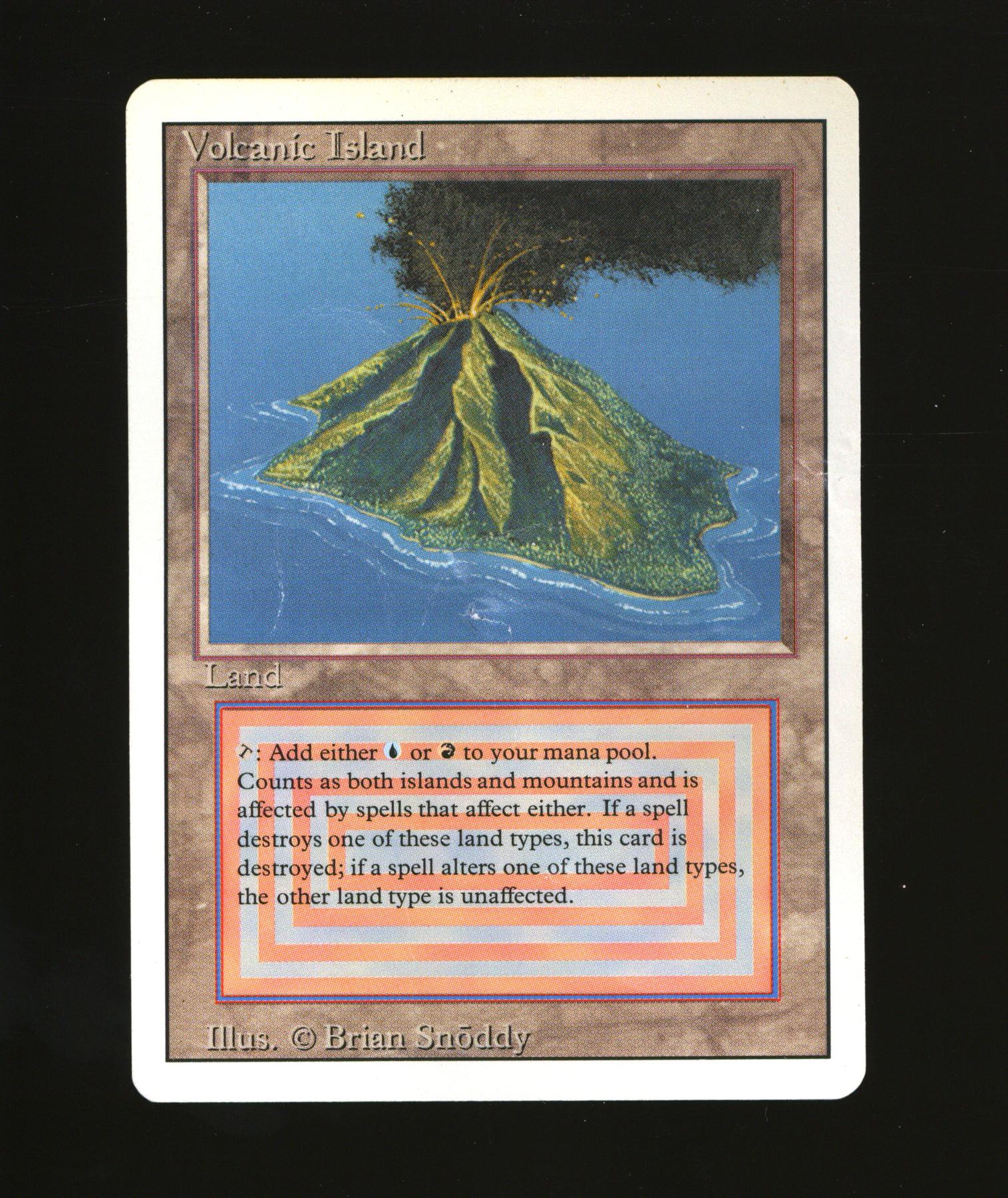 【BGS9】 MTG Volcanic  3ED Revised Magic the Gathering 3rd Ed Revised Volcanic Island DAMAGED DMG